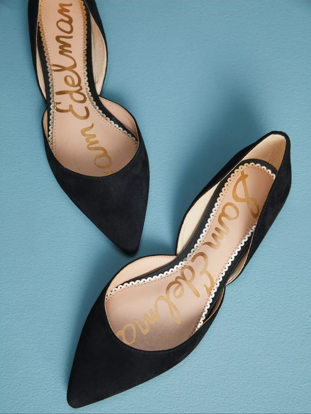 Sam Edelman Rodney Pointed Toe d'Orsay Flats | Black Suede | Size 10.5